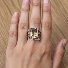 Smoky Quartz Gemstone 925 Sterling Silver Ring Handmade Jewelry Ring For Gift