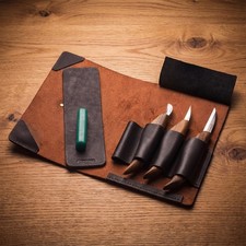 Whittling Knife Set   Beginner Wood Carving Kit with Walnut Handles  S15X