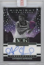 2024-25 Panini Noir Midnight Signatures Anthony Edwards #MNS-ANT Autograph 10/25
