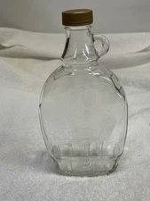 Empty Bottle Maple Syrup Clear Glass Bottle for Arts Craft 12 fl oz USA Heart