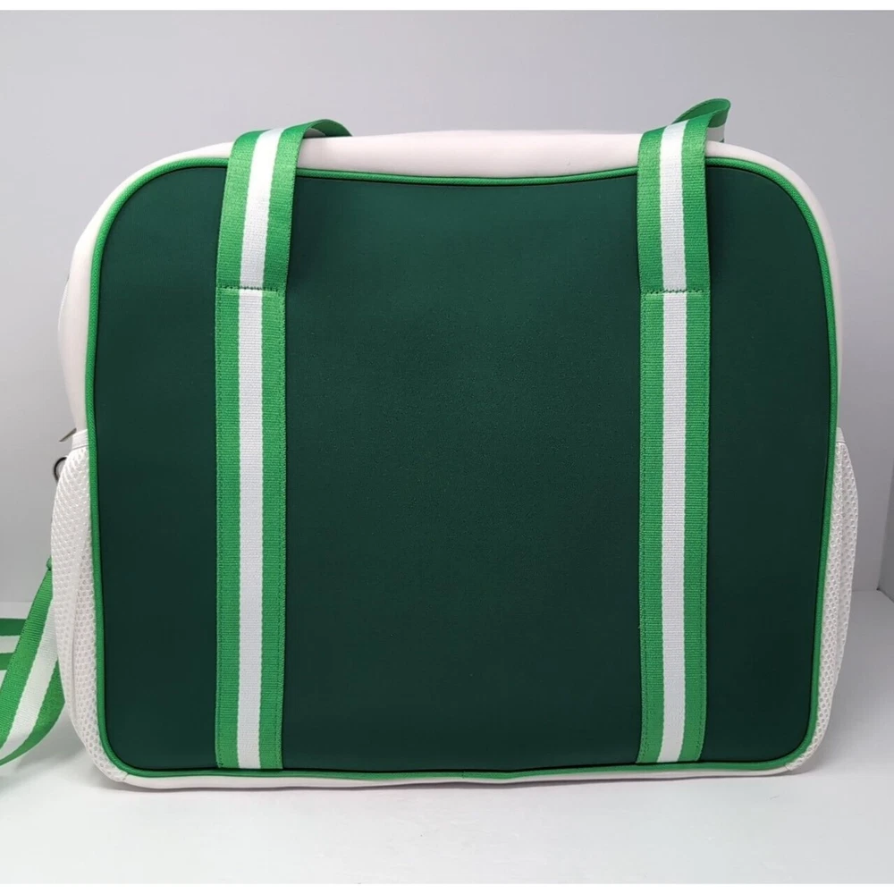 Pickleball Bag Neoprene Crossbody Double Handle Green White XL Tote Pickleball Bag Neoprene Crossbody Double Handle Green White XL Tote