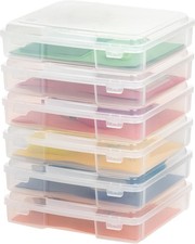 Board Game Storage Craft Organizer Box with Snap-Tight Latch Lid,6-Pack