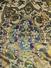 Vintage Taj Mahal Silk Damask Shawl Piano Scarf Tablecloth Wall d cor