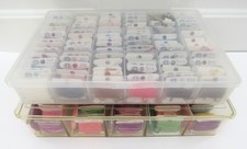 MIXED LOT OF 185 EMBROIDERY FLOSS CARDS w/ CASES DMC J P AMERICAN MULTI-COLOR