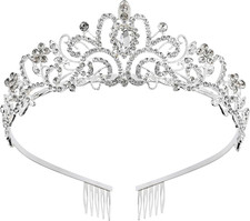 Princess Crown for Women, Crystal Queen Tiaras for Girls Bridal Hair Accessories