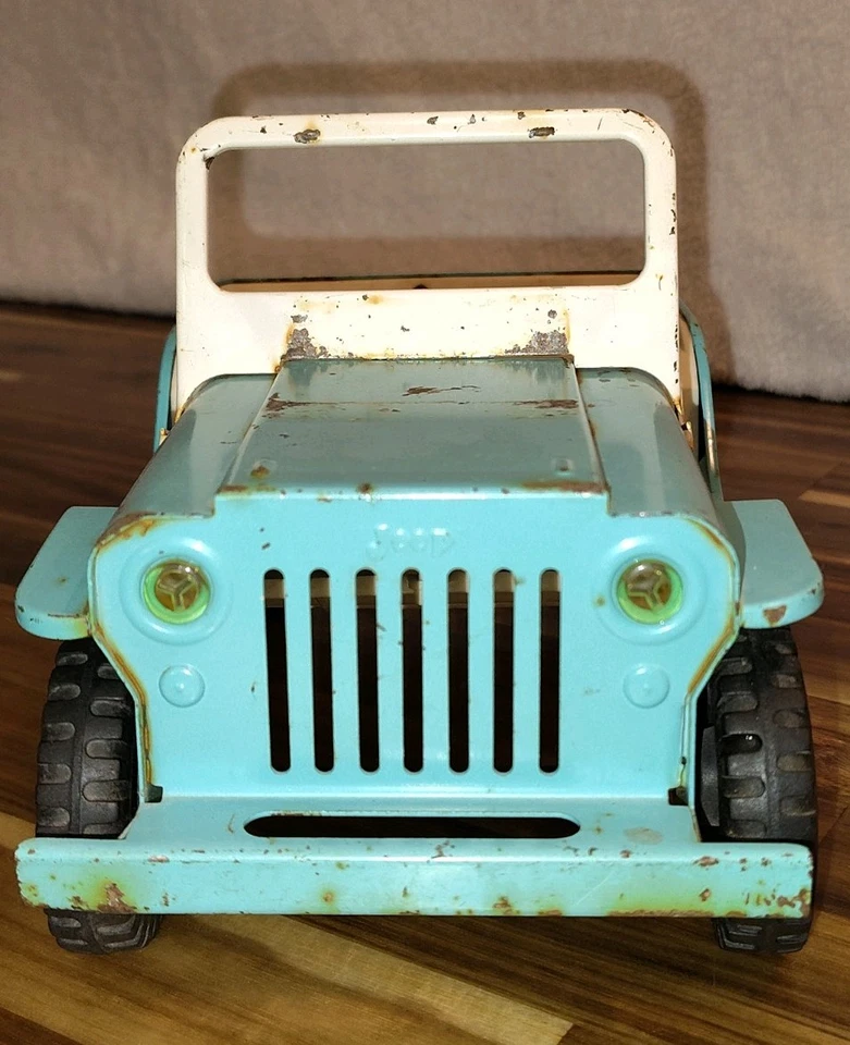 Jeep Tonka vintage años 60 color azul aguamarina y aprox. 10" falta volante Foto 2 de 4