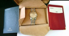 2000 Rolex Datejust 36mm Two Tone Champane Dial Auto Watch. Box & Open Papers.