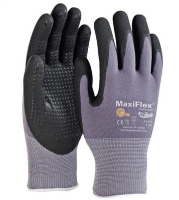 34-844 MaxiFlex Nitrile Grip Foam Dotted Palm Coated PROTECTIVE WORK GLOVES (L)