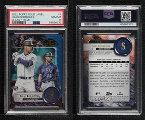 2022 Topps Gold Label Class 1 Blue /150 Julio Rodriguez PSA 10 GEM MT Rookie RC