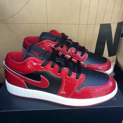 NEW Jordan 1 Low SE Patent Varsity Red Black NBY HV4396-006 Womens