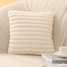 Pack of 2 Fluffy Faux Fur Cushion Covers Sofa Bed Decorative Throw Pillow Cases