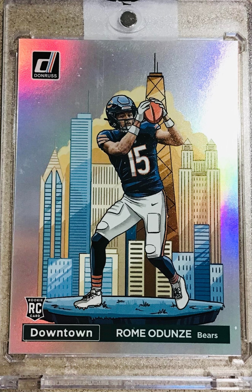 2024 Panini Donruss Rome Odunze Downtown! SSP RC Rookie #15 Bears