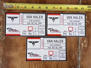 3 VAN HALEN Boston Garden 2007 Bumper Stickers 93.7 FM David Lee Roth
