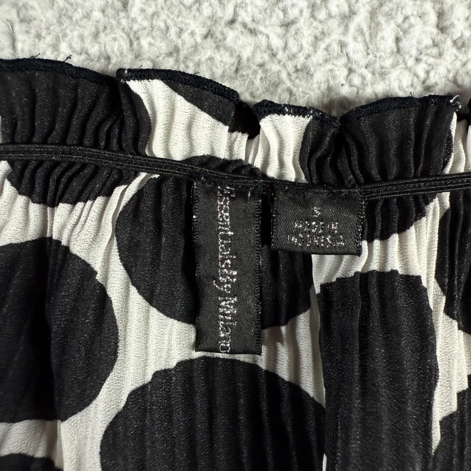 Blusa Essentials by Milano Feminina Top Branca Preta Manga Folhada Bolinhas Tamanho P - Imagem 4 de 4