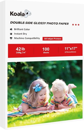 100 Sheets of 11x17 High Gloss Double-Sided Paper for Inkjet Printing Perfection - Picture 3 of 10