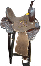 Western Horse Saddle Handmade Leather Barrel Racing Tooled Trail Tack Equestrian