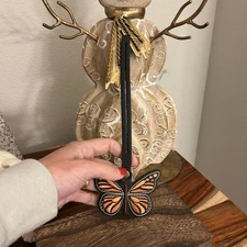 Portland Leather Butterfly Charm Black Butterfly Monarca Charm 