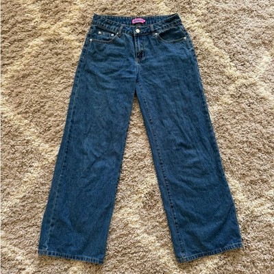 Y2K Edikted Dark Wash Jeans Women's Size Small Wide Leg Denim