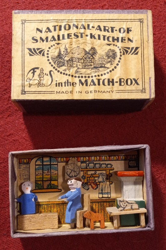 German National Art Smallest Kitchen Matchbox Miniature (1 Of 6) - EUC