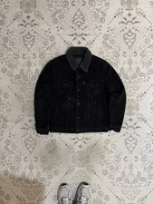 Levi's Sherpa Fur Lined Denim Trucker Jacket Black Size Medium