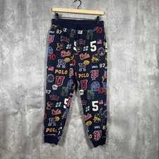Polo Ralph Lauren Sweatpants Boys Large Navy Jogger AOP Graphic