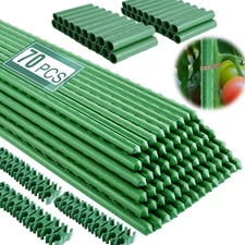 Garden Stakes 16 Inch 70 Pack, Diy 4Ft 5Ft 6Ft 7Ft 8Ft Tomato Stakes Plastic Coa