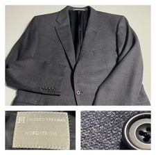 Hickey Freeman Plush Flannel Wool Cashmere Sport Coat Jacket Trim 46L 44L USA