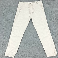 Porter & Ash Pants Mens 34 Linen Blend Chino Drawstring Tapered Casual