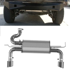 Exhaust System Sliver Rolled Muffler Tip Fits 2007-2018 Jeep Wrangler JK 2/4DR