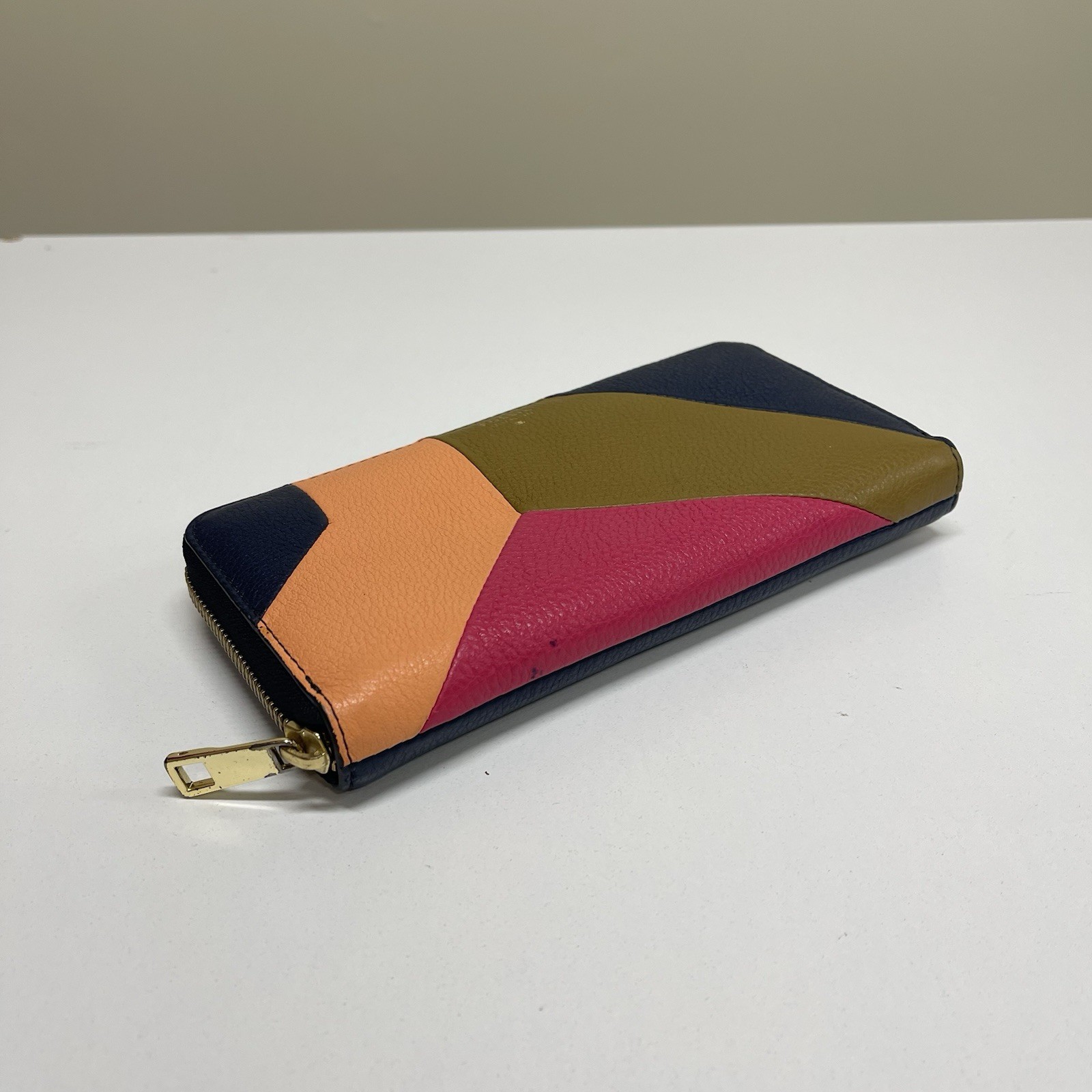 Fossil VDAY Wallet Navy Patchwork Zip Clutch Brig… - image 3