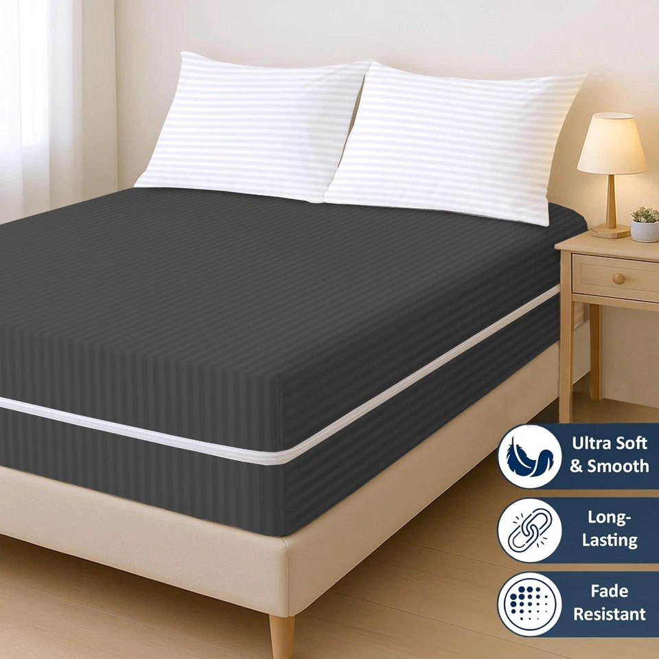 Luxury Zipped Mattress Protector Anti Bed Bug Full Encasement Single Double King - Image 2 of 4