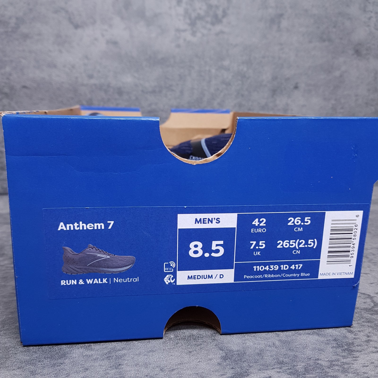 BROOKS Anthem 7 Running Shoes Mens Size 8.5 D Peacoat Ribbon Country Blue thumbnail 7