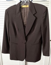 Vintage Donna Karan Signature Dark Brown Single-Button Blazer Italy Size 8
