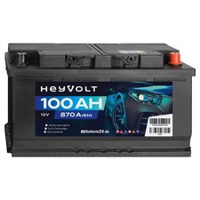 HeyVolt Autobatterie 12V 100Ah 870 A/EN Starterbatterie 595402080
