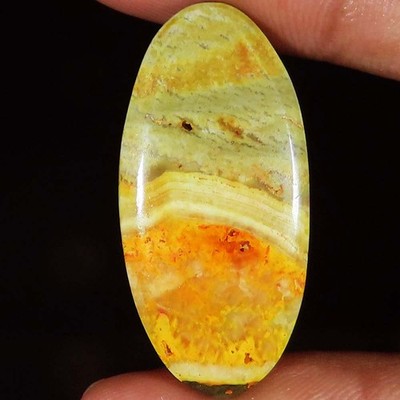 natural BUMBLE BEE JASPER oval cabochon loose gemstone 22.55 Cts. (17x35x04 mm)