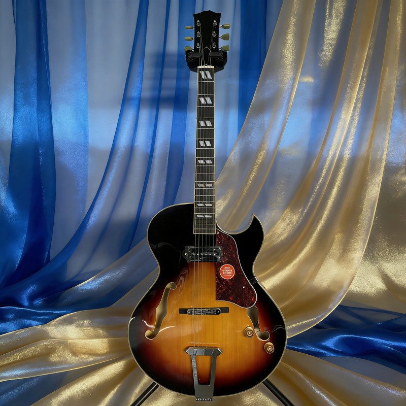 Sunburst ES-175 Electric Guitar Hollow Body P90 Pickup Chrome Part 6 String