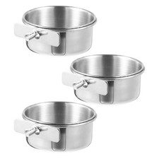 3 Pcs Bird Feeding Box Parrot Cage Cup Feeder Parakeet Feeders for