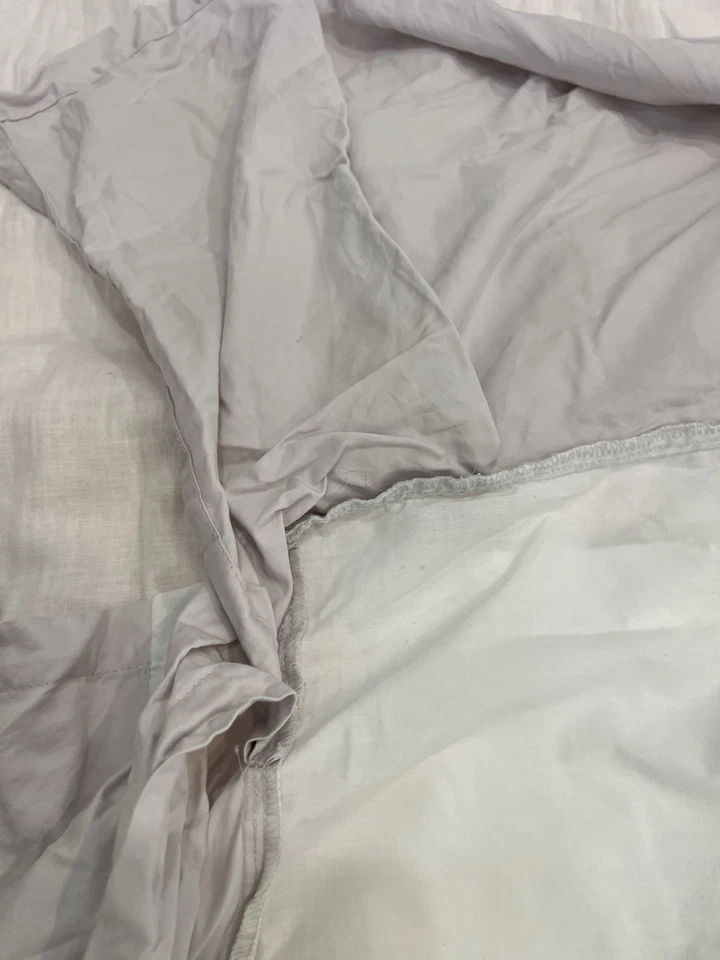 Hotel Collection Queen Size Bedskirt Lavender White 15” Drop cotton - Image 3 of 4