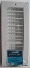 Accord Sidewall/Ceiling Adjustable Air Register 12" x 4" - White - ABSWWHA124