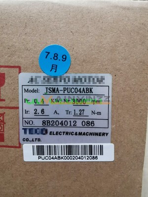 1PC NEW TECO JSMA-PUC04ABK 400W AC SERVO MOTOR JSMAPUC04ABK #WD1*#