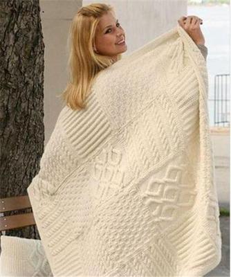  STRICKANLEITUNG FÜR DECKE afgan Überwurf aran stricken.. 96 x 126 cm