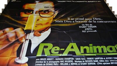 RE-ANIMATOR zombie doctor movie poster french BILLBOARD 8 panels 1985