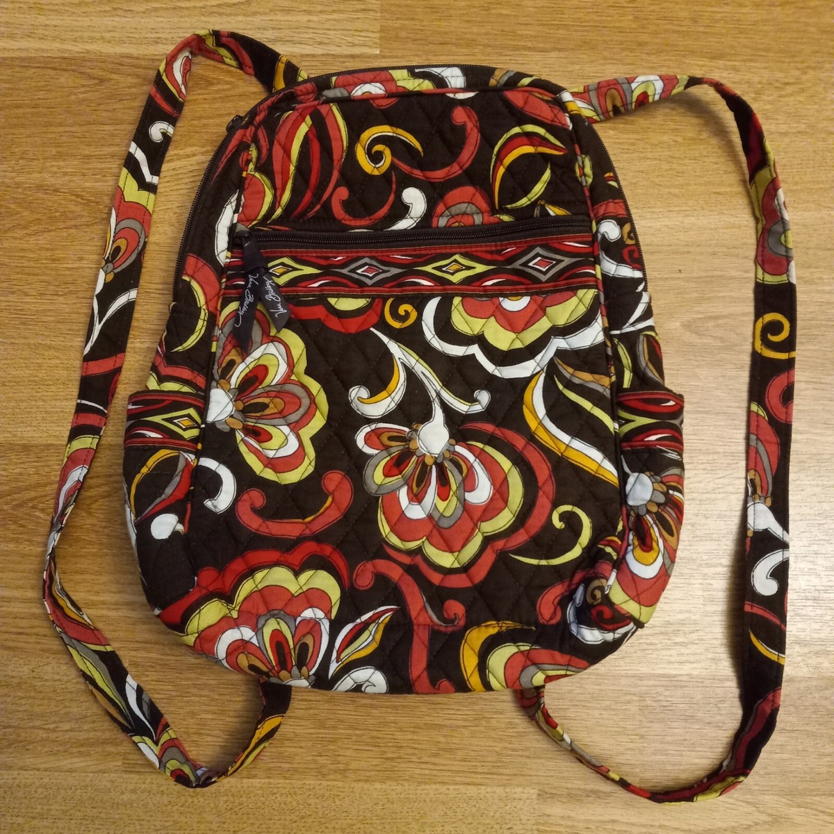 Vera Bradley Quilted brown Floral Backpack Vera Bradley Floral Quilted Backpack Pink Brown | eBay main image 3