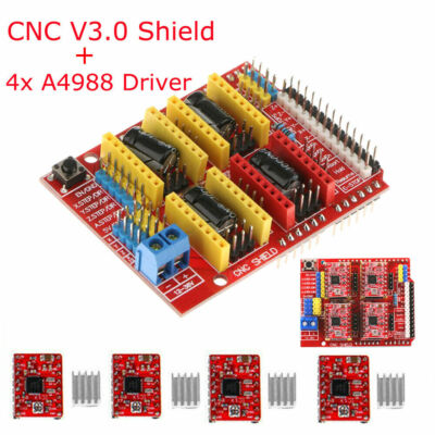 New 3D Printer CNC Shield V3 Engraver Expansion Board + 4x A4988 Driver Module