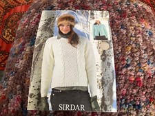 Sirdar Wash n Wear Double Crepe DK Pattern 9626 Sweater & Cardigan 32-54”