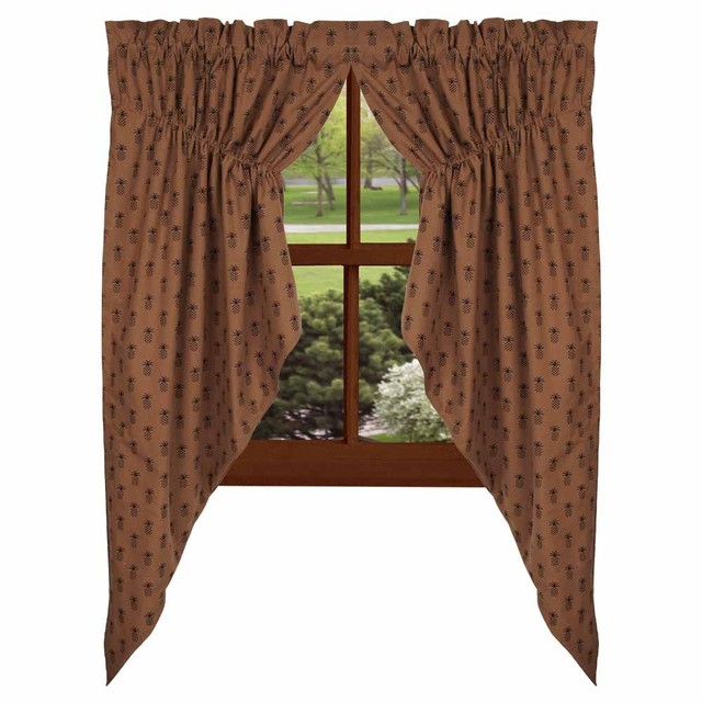 New Primitive Country Colonial Style Pineapple Prairie Curtain