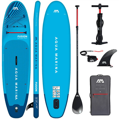 AQUA MARINA FUSION 330 CM BLUE SUP Board aufblasbar Surfboard + SUP-Paddelboje