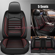 Leather Full 5-seat Covers Front Rear Car Covers For 2008-2024 Toyota Tundra