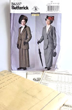 Butterick B6337 Edwardian Notch Long Jacket Skirt Costume Pattern E5 14 - 22
