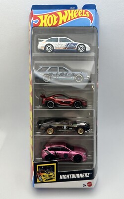 Hot Wheels 2025 5-Pack Nightburnerz: GR Supra Maxima Subaru WRX 87 Ford Cosworth